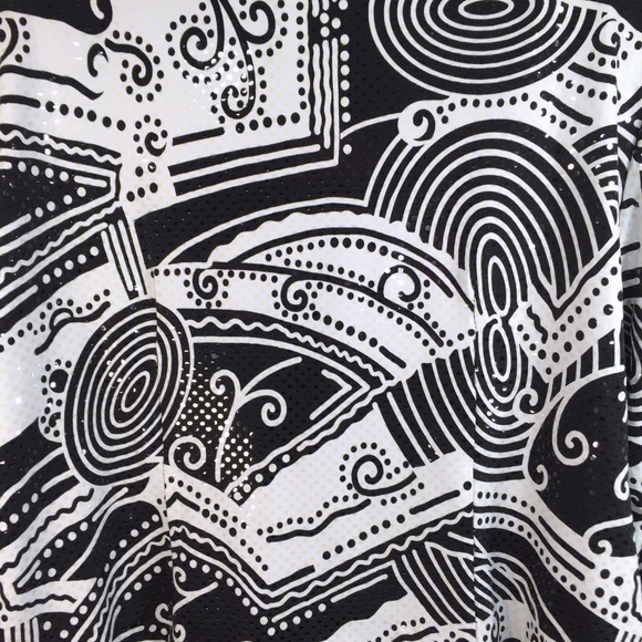 Jackets Galore Jacket Black and White Geometric Black White Sequins - Picture 5 of 9